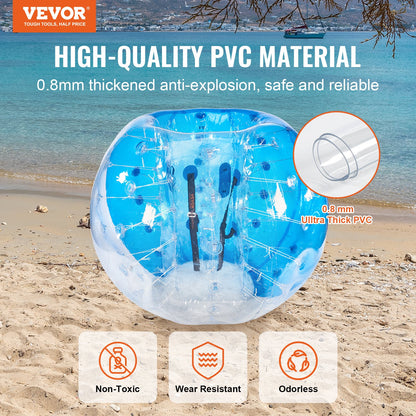 VEVOR Inflatable Bumper Ball 1-Pack, 5FT/1.5M Body Sumo Zorb Balls for Teen & Adult, 0.8mm Thick PVC Human Hamster Bubble Balls for Outdoor Team Gaming Play, Bumper Bopper Toys for Garden, Yard, Park