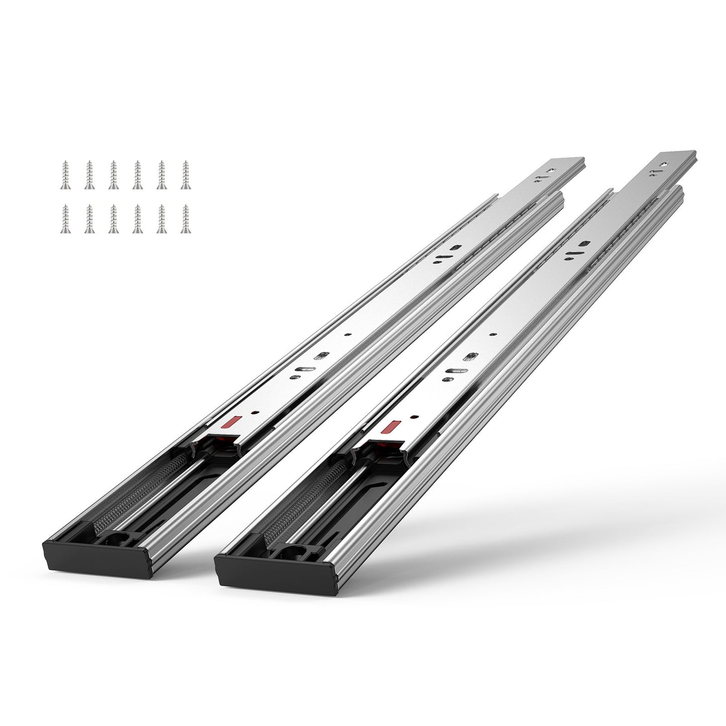 VEVOR 10 Pairs of 609.6mm Drawer Slides Side Mount Rails, Heavy Duty Full Extension Steel Track, Soft-Close Noiseless Guide Glides Cabinet Kitchen Runners with Ball Bearing, 100 Lbs Load Capacity