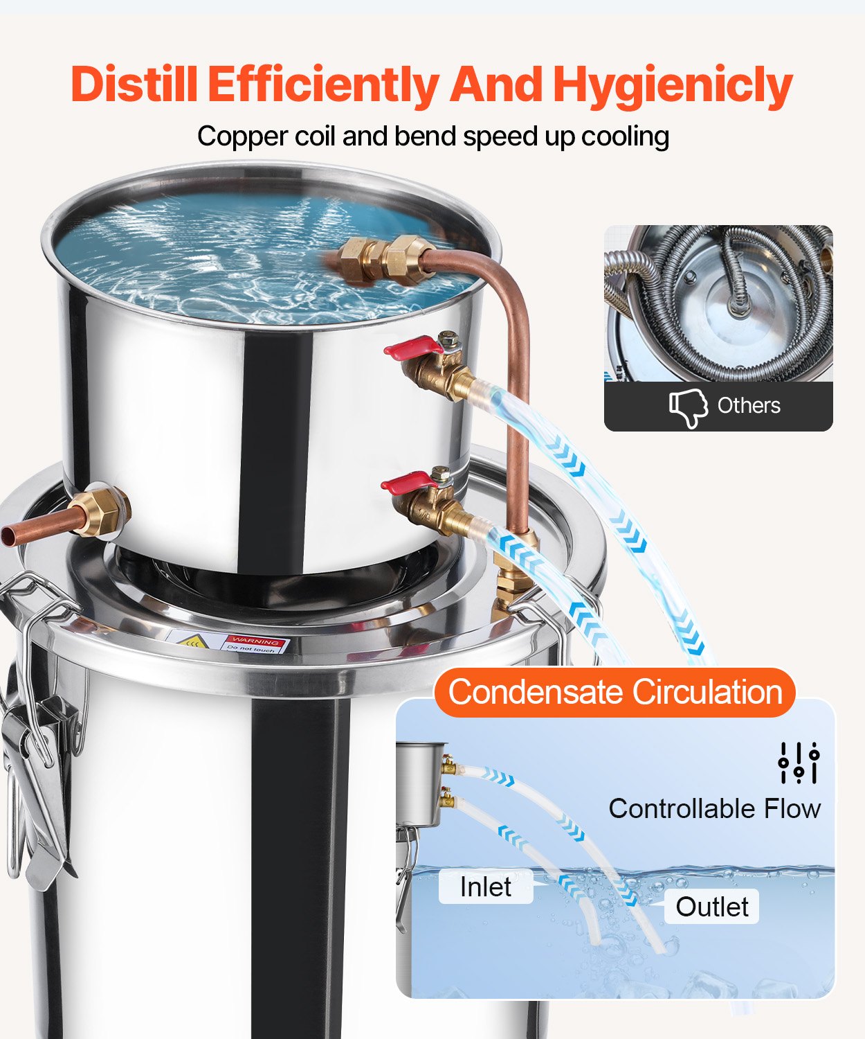 VEVOR Moonshine Still 3 Gal Water Alcohol Distiller Brewing Kit Stainless Steel