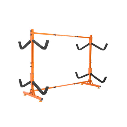 VEVOR Freestanding Kayak Storage Rack, Kayak Stand for 4 Kayak Canoe Paddleboard, Heavy-duty Steel Kayak Hanger Holder with Padded Arms and Adjustable Width, 100 kg Max Load, for Indoor Outdoor Garage