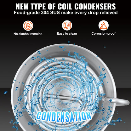 VEVOR 10L Alcohol Distiller Machine Brewing Equipment DIY Whiskey Home Still