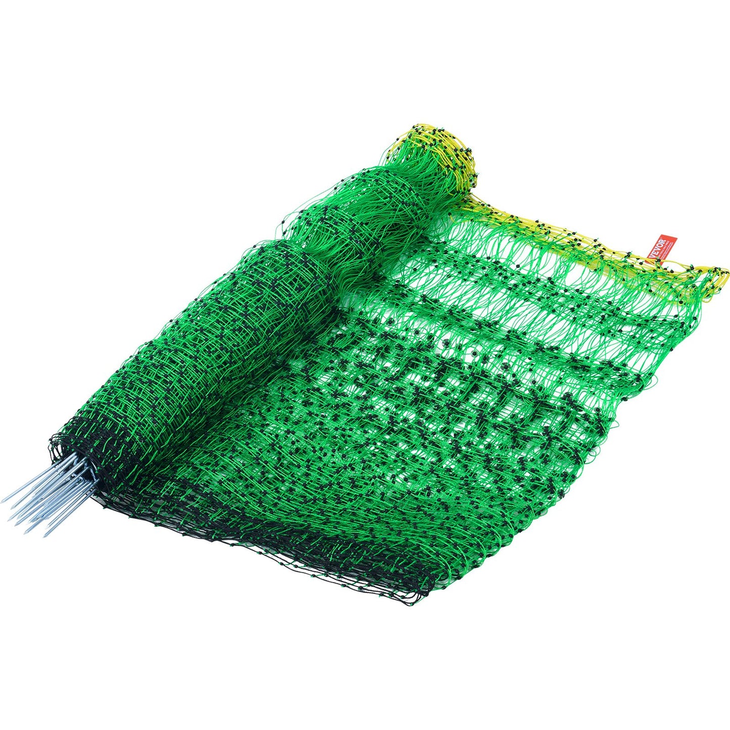 VEVOR Electric Fence Netting, 1.06 x 49.98 m, PE Net Fencing with Posts & Double-Spiked Stakes, Utility Portable Mesh for Goats, Sheep, Lambs, Deer, Hogs, Dogs, Used in Backyards, Farms, and Ranches