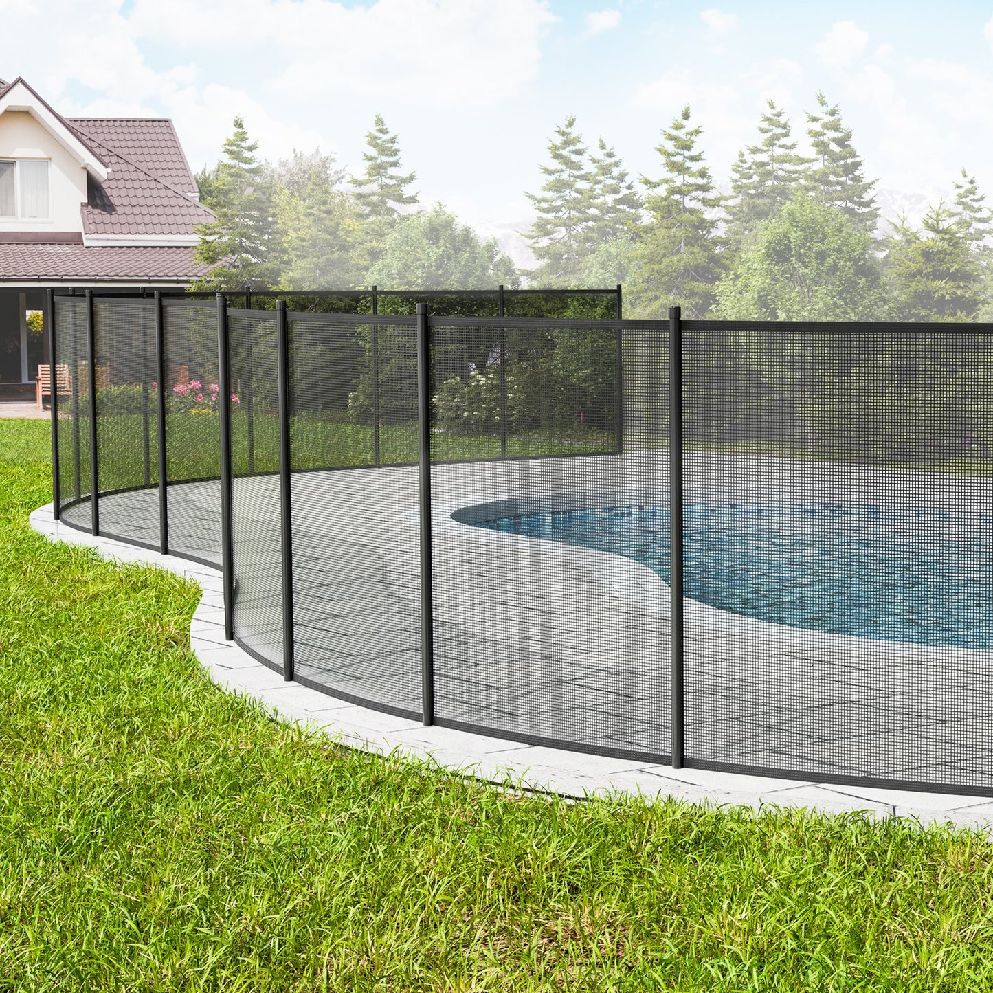 VEVOR Pool Fence 4 x 108 FT Removable Pool Fences for Inground Pools Outdoor