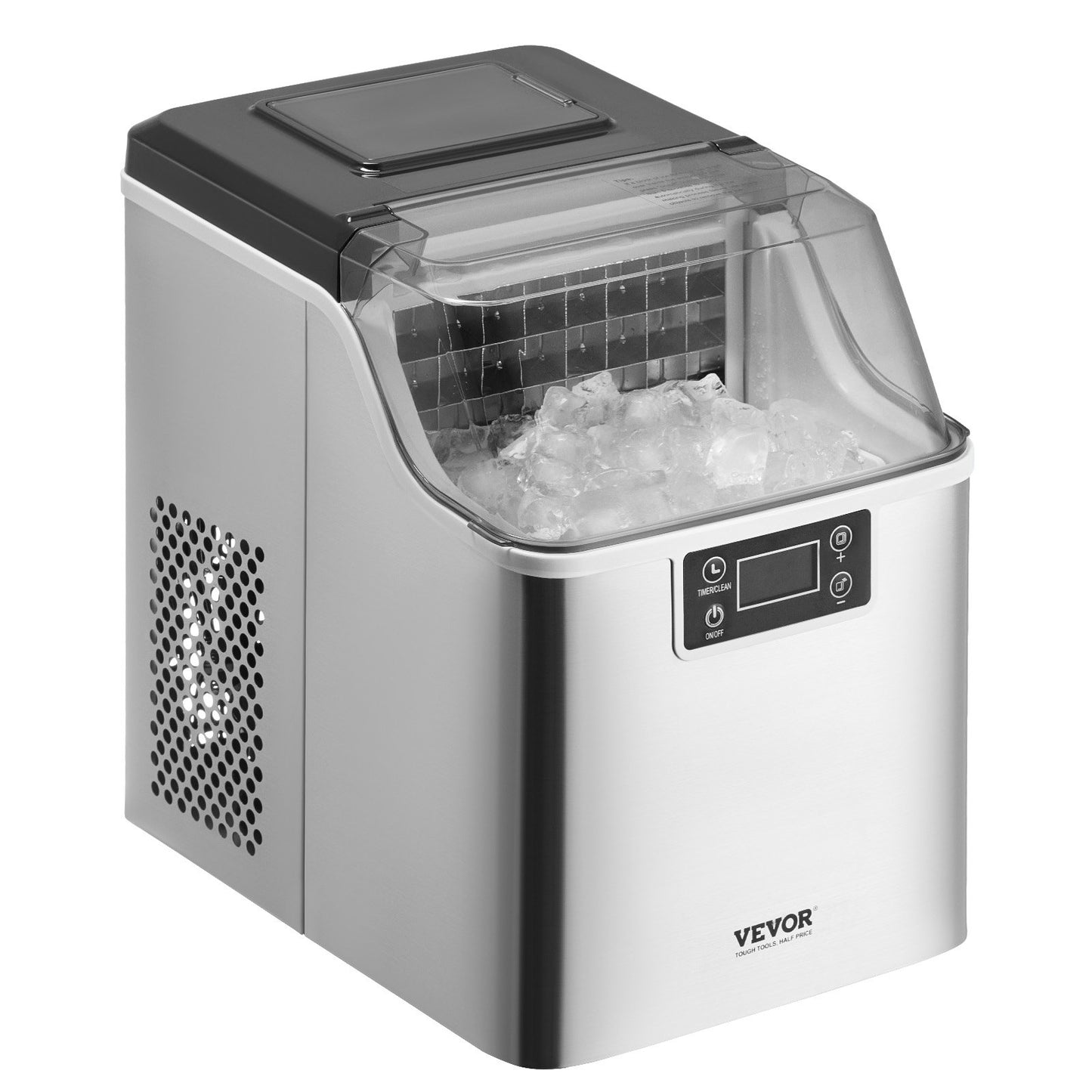 VEVOR Portable Countertop Ice Maker 45Lbs/24H Self-Cleaning with Scoop Basket