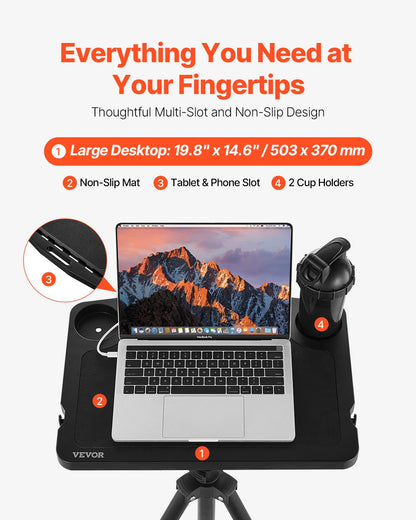 VEVOR Stationary Cycling Desk Bike Trainer Fitness Desk with Triangle Support