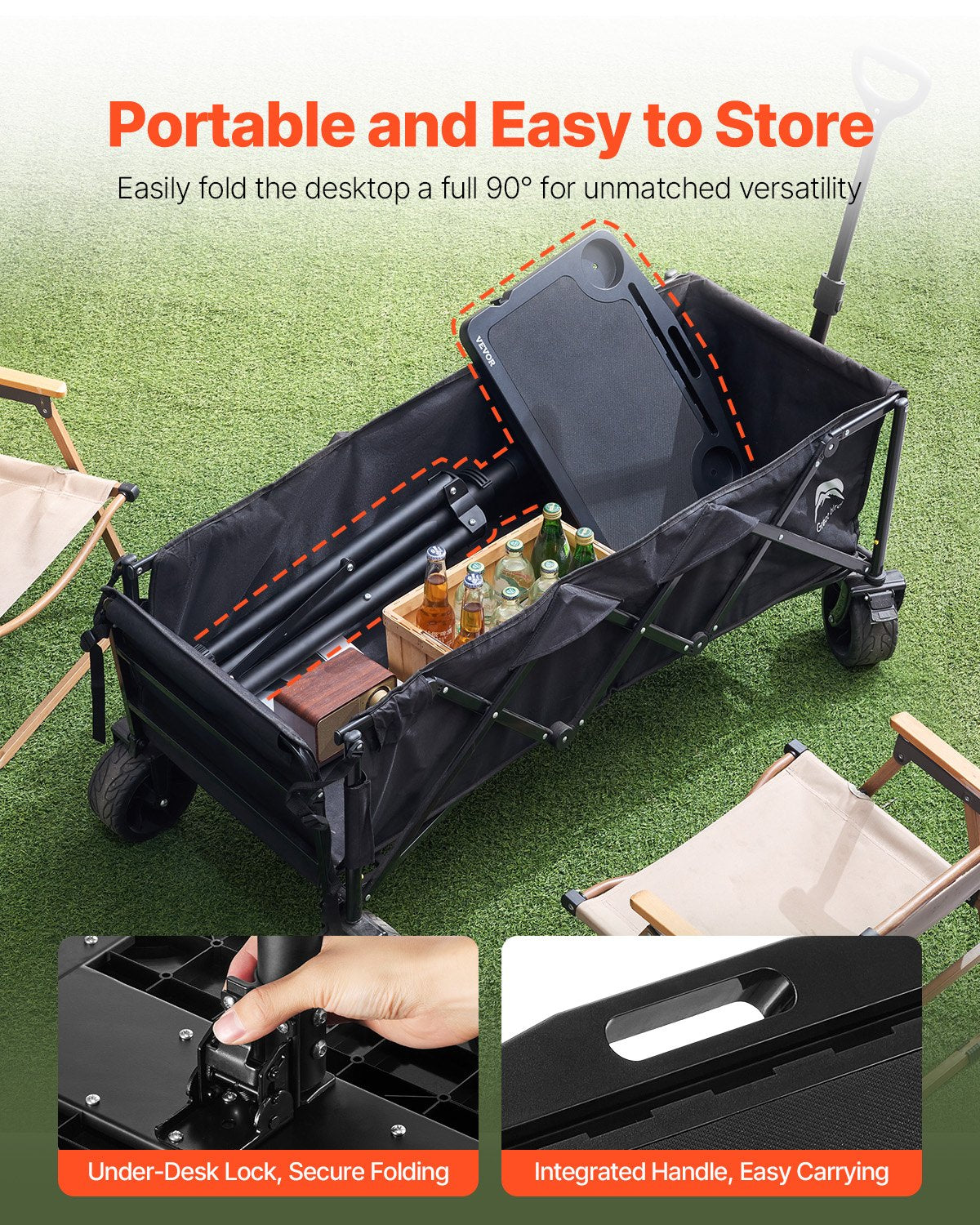 VEVOR Stationary Cycling Desk Bike Trainer Fitness Desk with Triangle Support