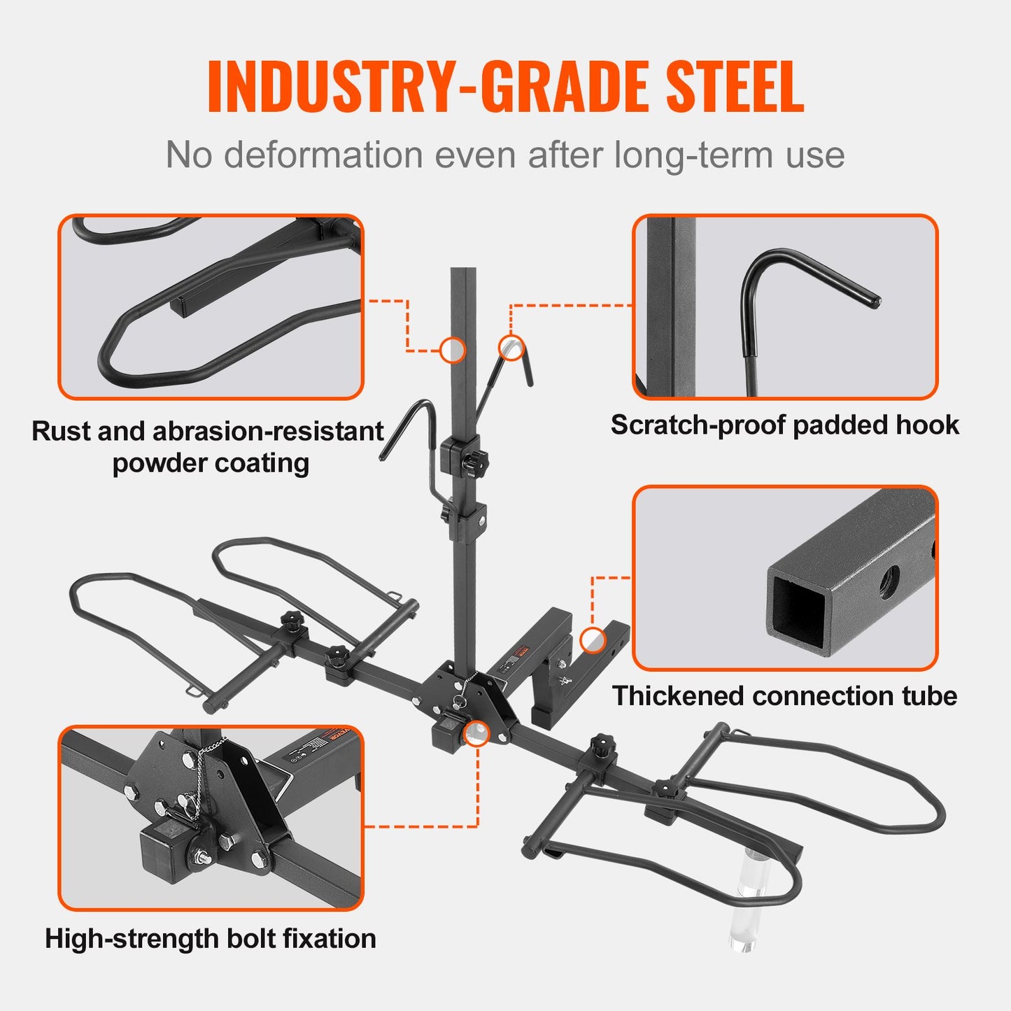 VEVOR 2-Bike Rack Hitch Mount 160lbs Folding Carrier Car Truck SUV 2