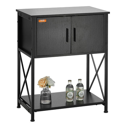 VEVOR Aquarium Stand, 20 Gallon Fish Tank Stand, 25.6 x 16.5 x 31.9 in Steel and MDF Turtle Tank Stand, 167.6 lbs Load Capacity, Reptile Tank Stand with Storage Cabinet and Embedded Power Panel, Black