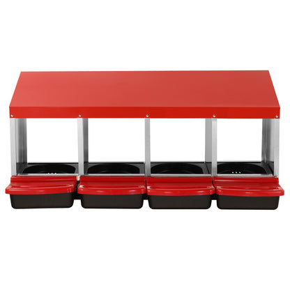 VEVOR 4-Compartment Chicken Nest Box Metal Box with Inclined Nesting Boxes