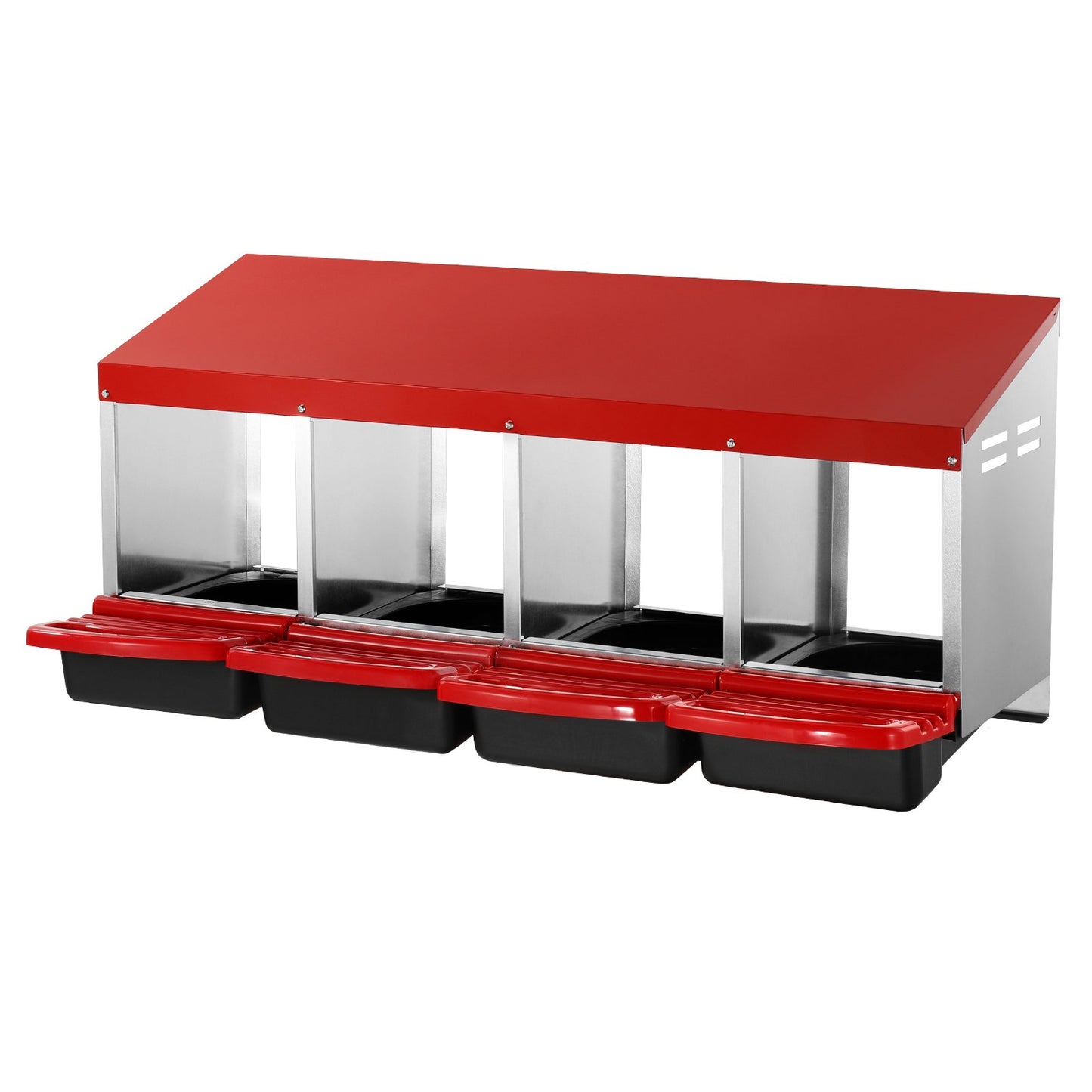 VEVOR 4-Compartment Chicken Nest Box Metal Box with Inclined Nesting Boxes