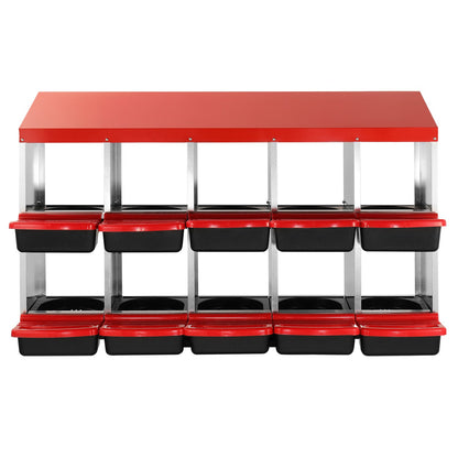 VEVOR 10-Compartment Chicken Nest Box Mental Box with Inclined Nesting Boxes