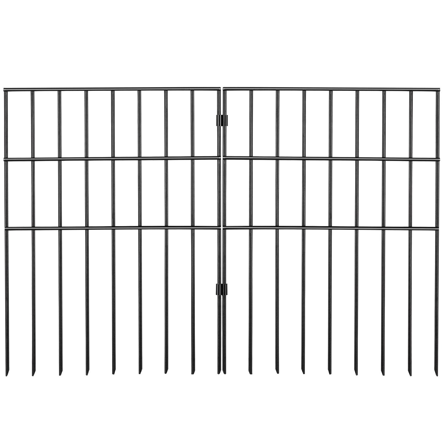 VEVOR Garden Fence, No Dig Fence 44(H)x33(L)cm Animal Barrier Fence, Underground Decorative Garden Fencing with 3.81 cm Spike Spacing, Metal Dog Fence for the Yard and Outdoor Patio, 28 Pack