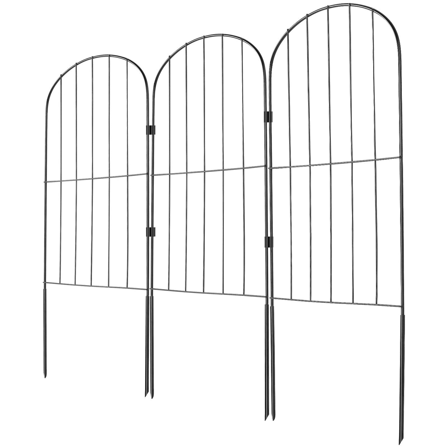 VEVOR Garden Fence, No Dig Fence 61 x 33 cm Animal Barrier Fence, Underground Decorative Garden Fencing with 5.08 cm Spike Spacing, Metal Dog Fence for the Yard and Outdoor Patio, 10 Pack