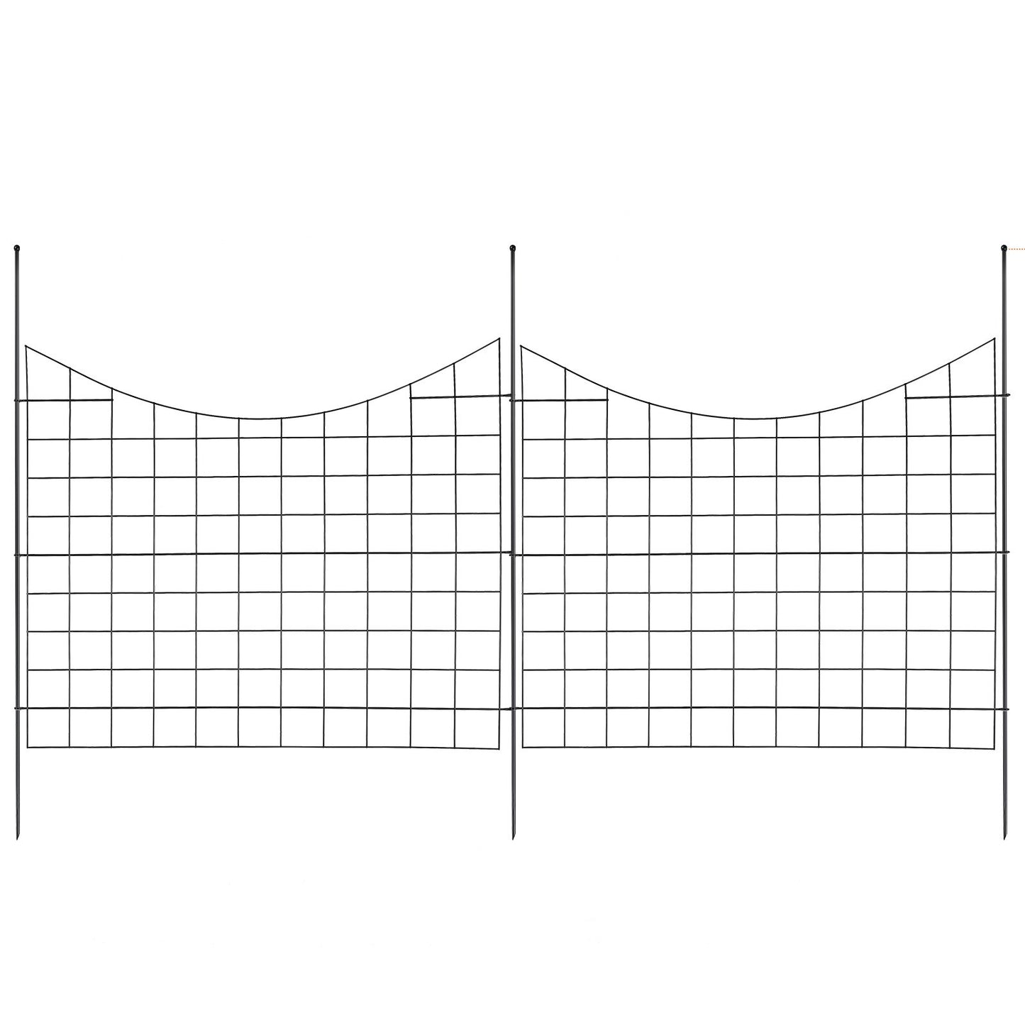 VEVOR Garden Fence, 75×93 cm Animal Barrier Fence, Underground Decorative Garden Fencing with 6.38 cm Spike Spacing, Metal Dog Fence for the Yard and Outdoor Patio, 5 Pack