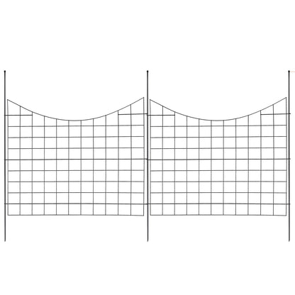 VEVOR Garden Fence, 75×93 cm Animal Barrier Fence, Underground Decorative Garden Fencing with 6.38 cm Spike Spacing, Metal Dog Fence for the Yard and Outdoor Patio, 5 Pack