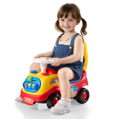 VEVOR Ride On Push Car for Toddlers, Ages 1-3, Ride Racer, Sit to Stand Toddler Ride On Toy, Classic Kids Ride On Car with Music Steering Wheel, Horn & Under Seat Storage, Ride On Toy for Boys Girls