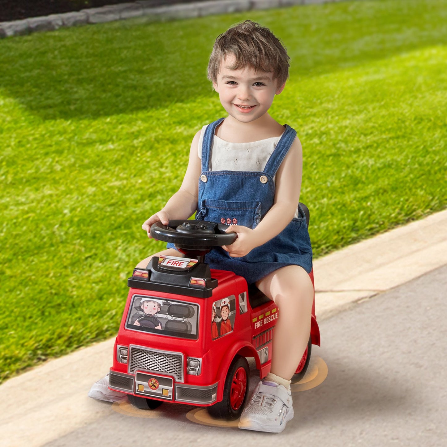 VEVOR Ride On Push Car for Toddlers, Ages 1-3, Ride Racer, Sit to Stand Toddler Ride On Toy, Classic Kids Ride On Car with Music Steering Wheel & Under Seat Storage, Ride On Toy for Boys Girls, Red