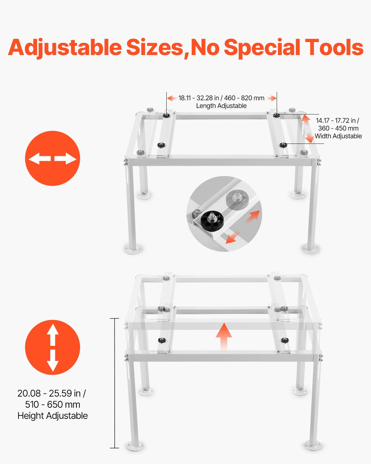 VEVOR Mini Split Ground Stand Adjustable Anti Vibration for 9000-36000 BTU