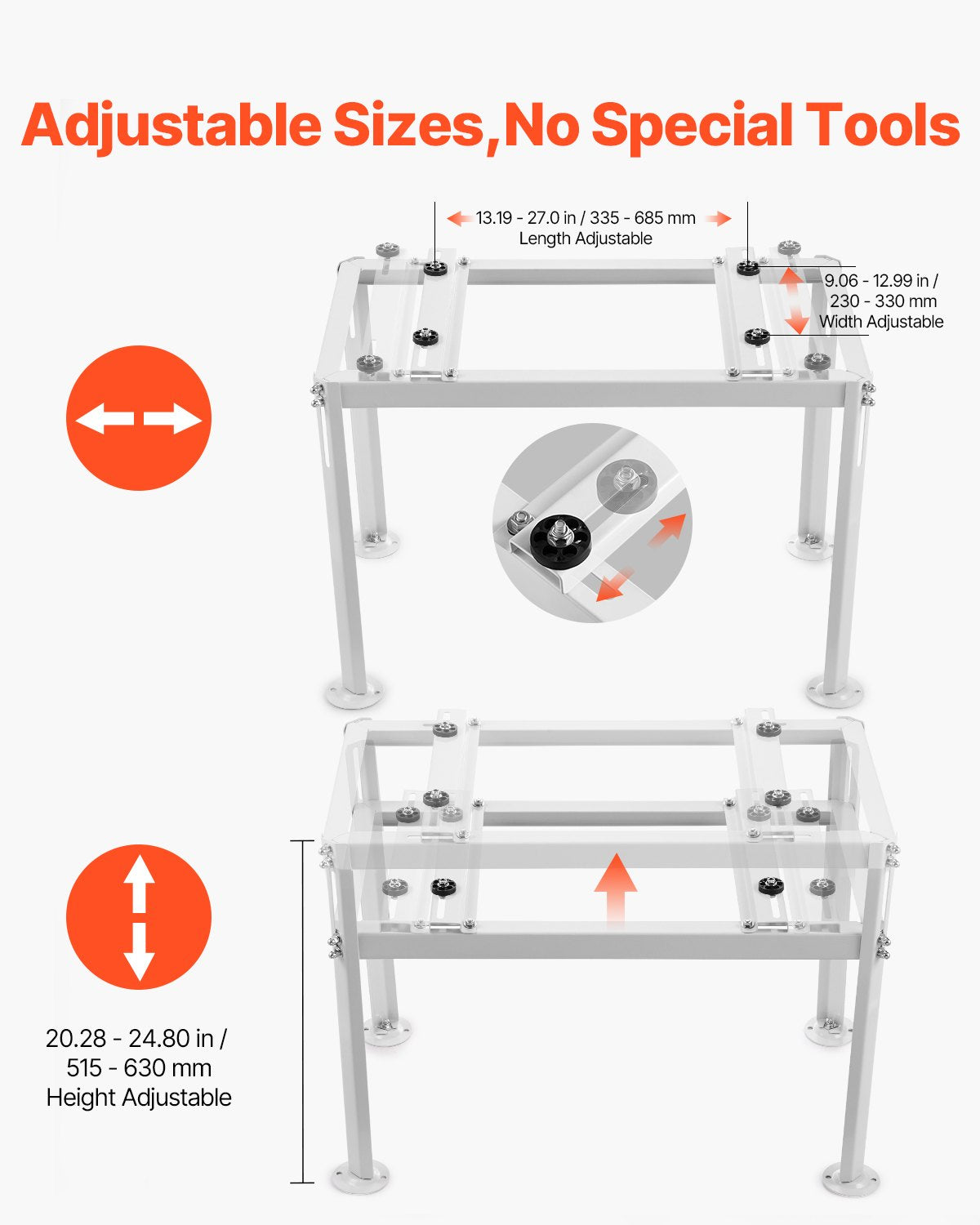 VEVOR Mini Split Ground Stand Adjustable Anti Vibration for 9000-18000 BTU
