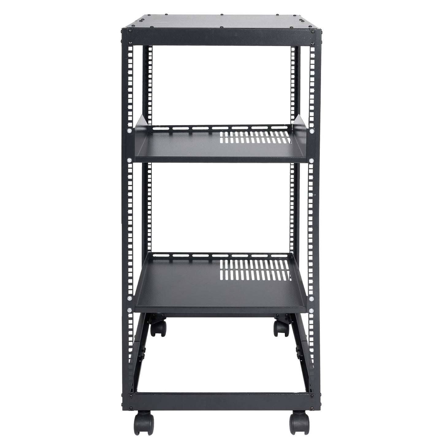 VEVOR 20U Open Frame Server Rack, 15''-40'' Adjustable Depth, Free Standing or Wall Mount Network Server Rack, 4 Post AV Rack with Casters, Holds All Your Networking IT Equipment AV Gear Router Modem