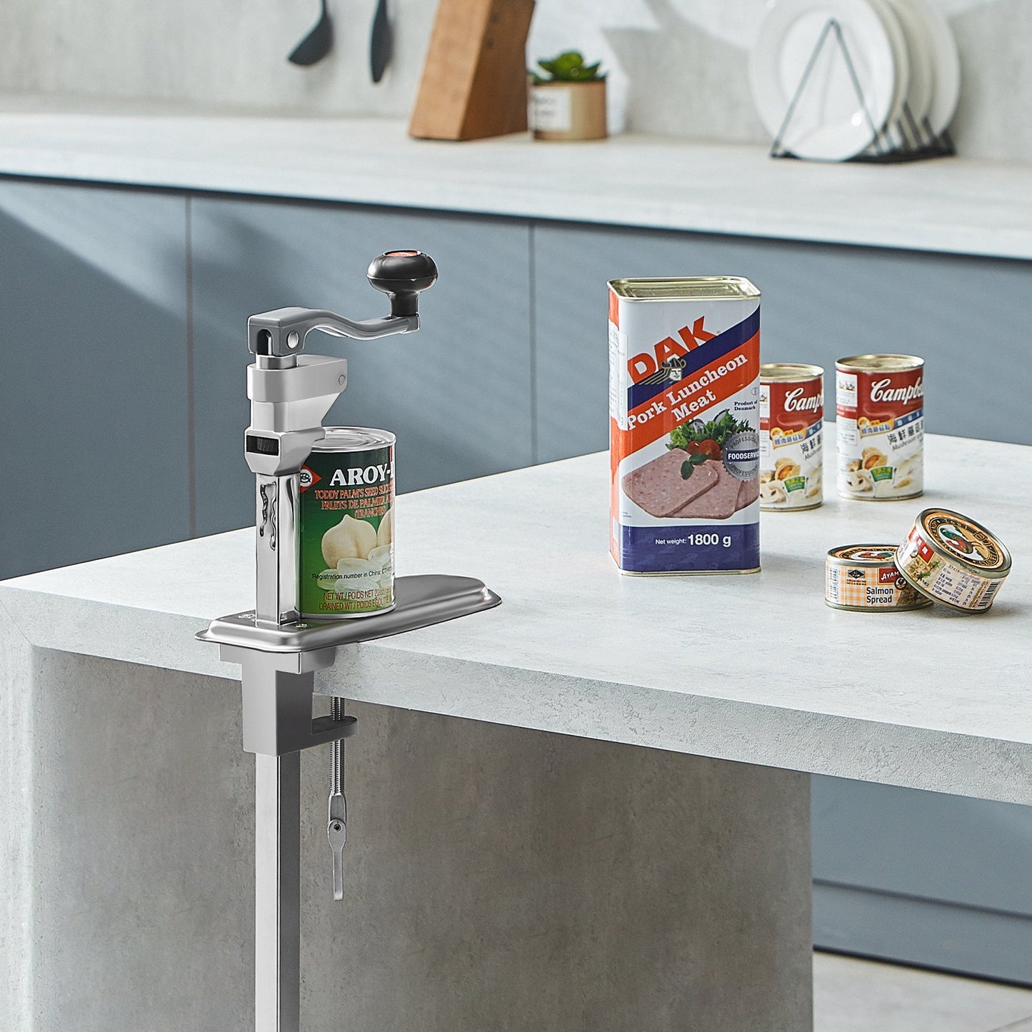 VEVOR Manual Can Opener, Commercial Table Clamp Opener for Large Cans, Heavy Duty Can Opener with Base, Adjustable Height Industrial Jar Opener For Cans Up to 40cm Tall, for Restaurant Hotel Home Bar