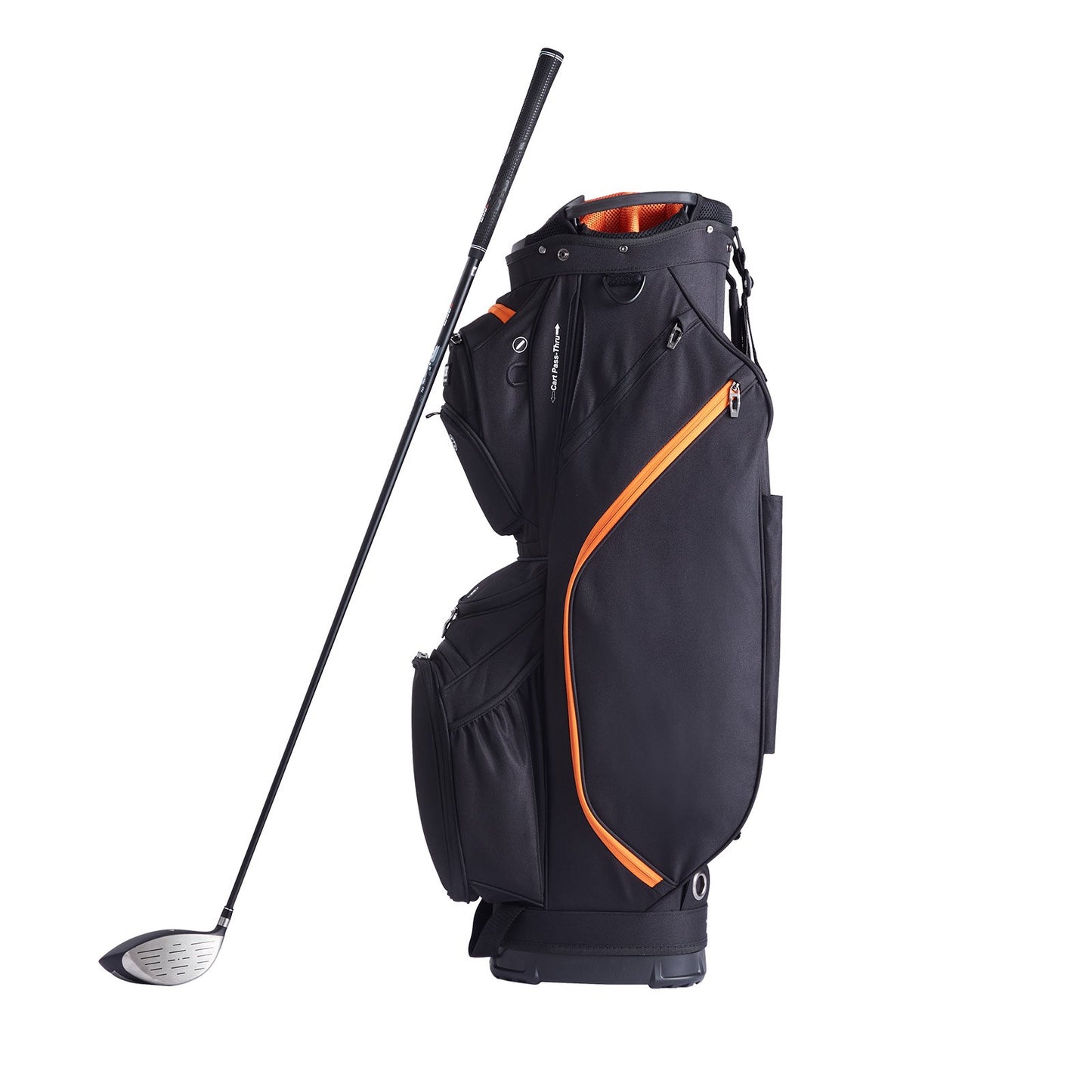 VEVOR Golf Cart Bag with 14 Way Organizer Divider Top, 36” 13 Pockets Premium Cart Bag, Durable 600D Polyester Fabric Golf Bags with Handles & Dust Cover & Detachable Straps for Men & Women, Black & Orange