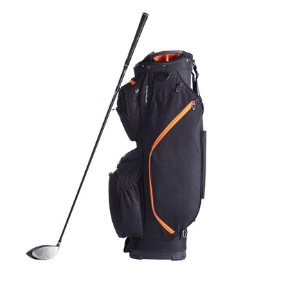 VEVOR Golf Cart Bag with 14 Way Organizer Divider Top, 36” 13 Pockets Premium Cart Bag, Durable 600D Polyester Fabric Golf Bags with Handles & Dust Cover & Detachable Straps for Men & Women, Black & Orange