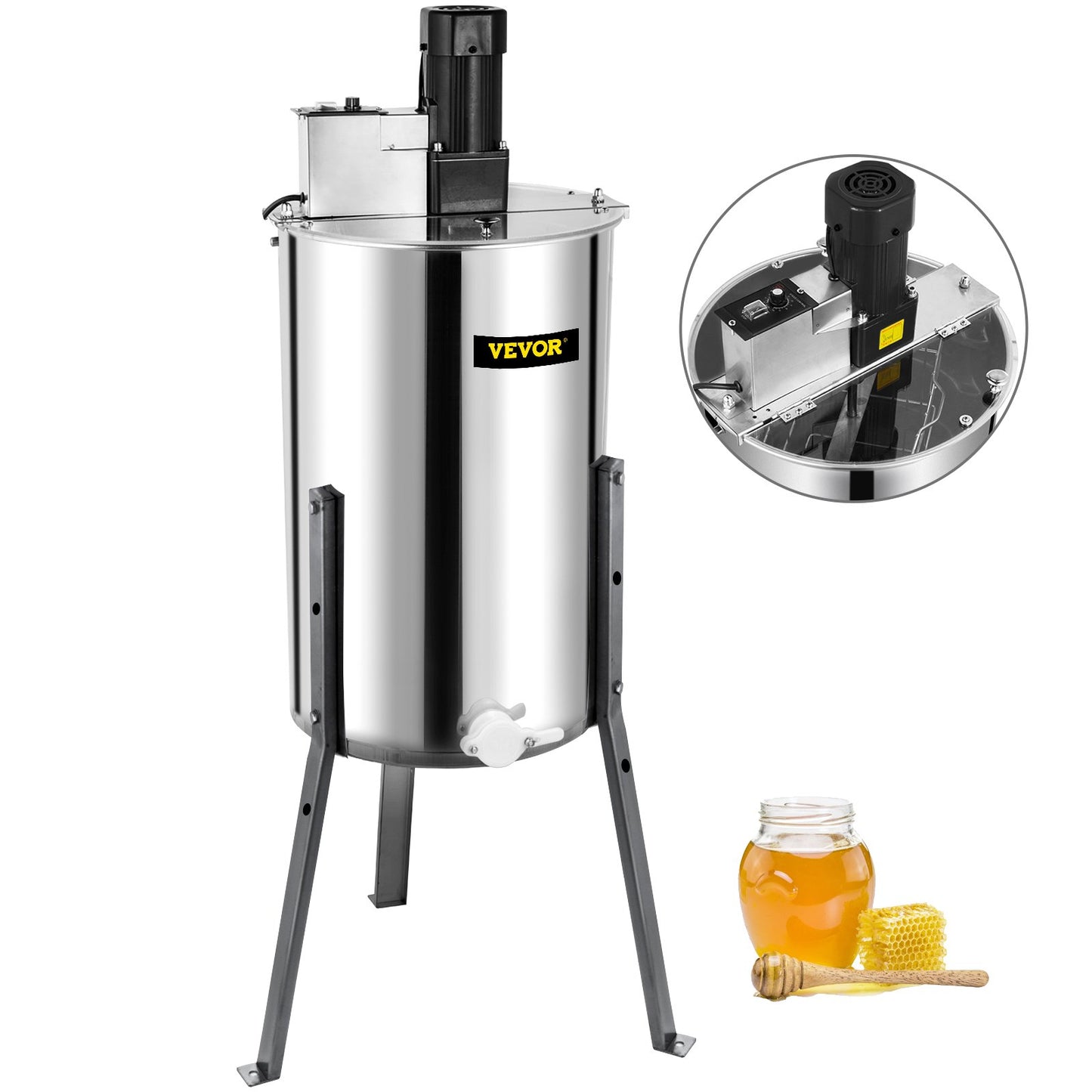 Vevor Brand New Large Two 2  Frame Stainless Steel  Electric Honey Extractor