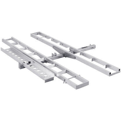 VEVOR Motorcycle Carrier, 2-Bike 272.15KGS Aluminum Motorcycle Carrier Hitch Mount, Loading Ramp, Scooter Dirt Bike Trailer Hauler, Ratchet Straps and Stabilizer, for Car, Truck with 2" Hitch Receiver