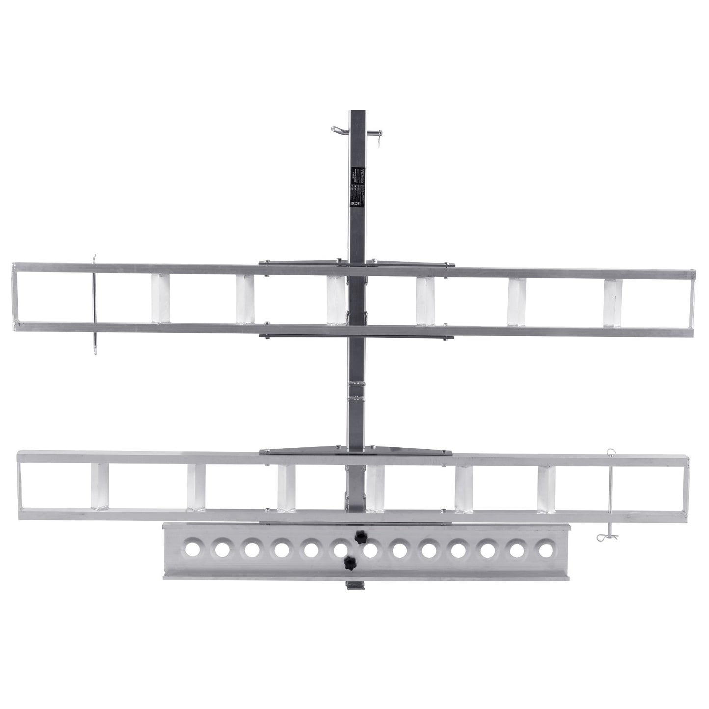 VEVOR Motorcycle Carrier, 2-Bike 272.15KGS Aluminum Motorcycle Carrier Hitch Mount, Loading Ramp, Scooter Dirt Bike Trailer Hauler, Ratchet Straps and Stabilizer, for Car, Truck with 2" Hitch Receiver