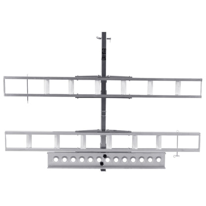 VEVOR Motorcycle Carrier, 2-Bike 272.15KGS Aluminum Motorcycle Carrier Hitch Mount, Loading Ramp, Scooter Dirt Bike Trailer Hauler, Ratchet Straps and Stabilizer, for Car, Truck with 2" Hitch Receiver