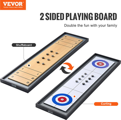 VEVOR 114cm Shuffleboard and Curling 2 in 1 Board Game Portable Tabletop Set