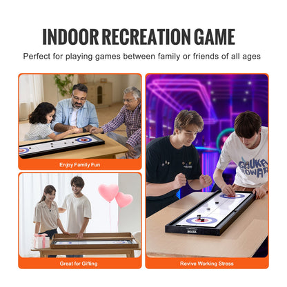 VEVOR 114cm Shuffleboard and Curling 2 in 1 Board Game Portable Tabletop Set