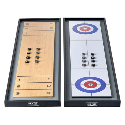 VEVOR 114cm Shuffleboard and Curling 2 in 1 Board Game Portable Tabletop Set