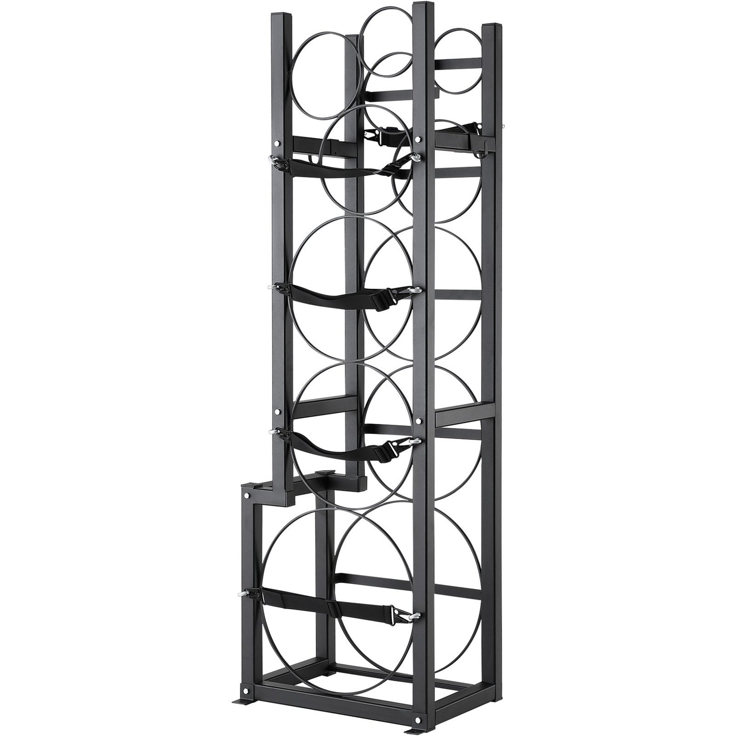 VEVOR Refrigerant Tank Rack, with 1 x 50lb, 2 x 30lb and Other 3 Small Bottle Tanks, Cylinder Tank Rack 15.55x12.99x49.8 in, Refrigerant Cylinder Rack and Holders for Freon, Gases, Oxygen, Nitrogen