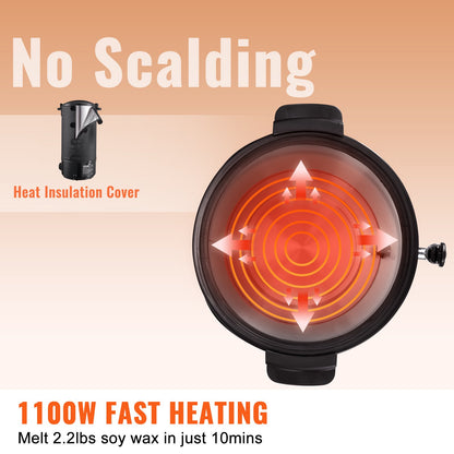 VEVOR Wax Melter for Candle Making 10Liter Electric Pot Commercial or Home Use