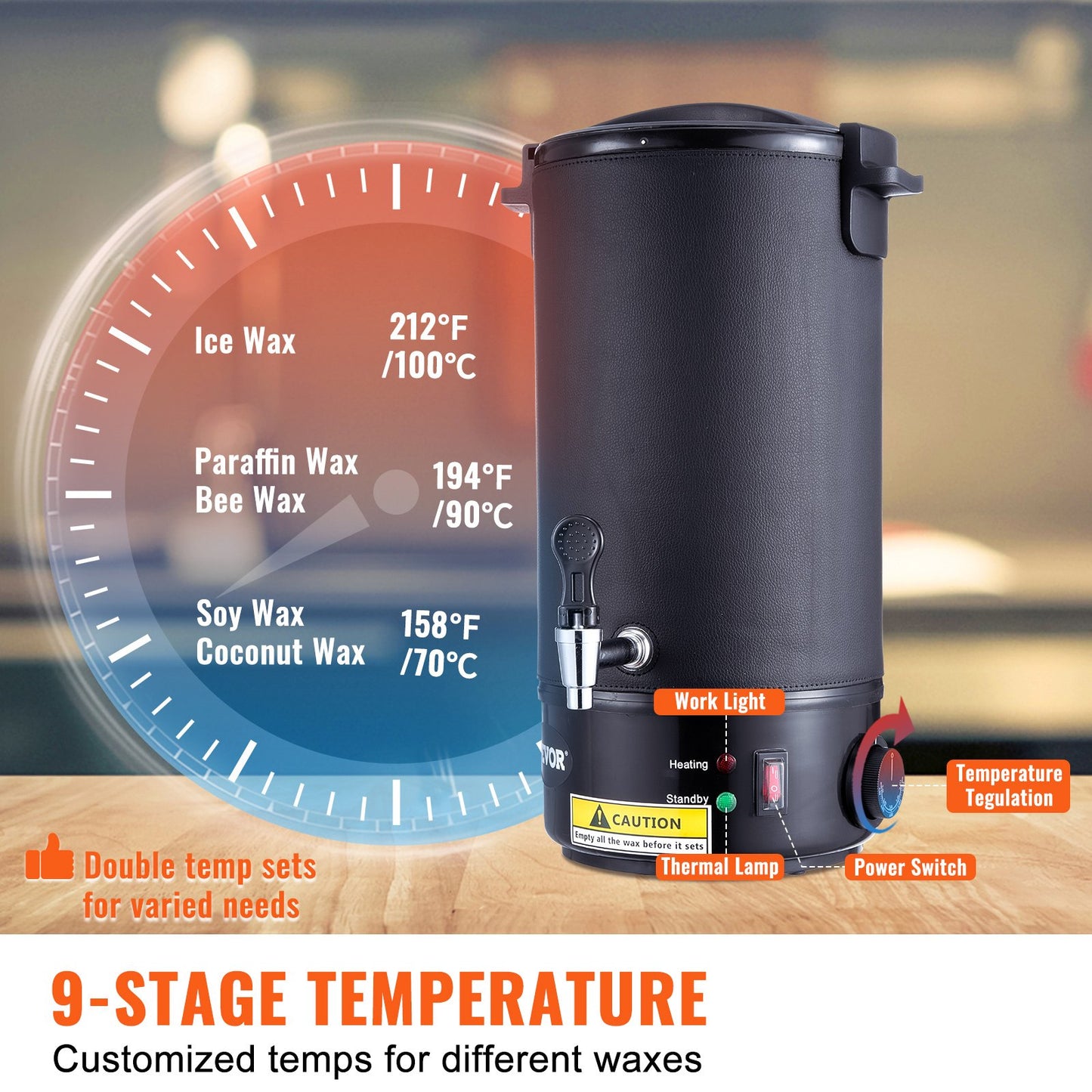 VEVOR Wax Melter for Candle Making 10Liter Electric Pot Commercial or Home Use