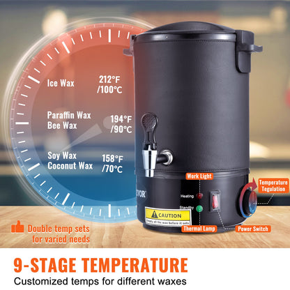 VEVOR Wax Melter for Candle Making 6.5Liter Electric Pot Commercial or Home Use