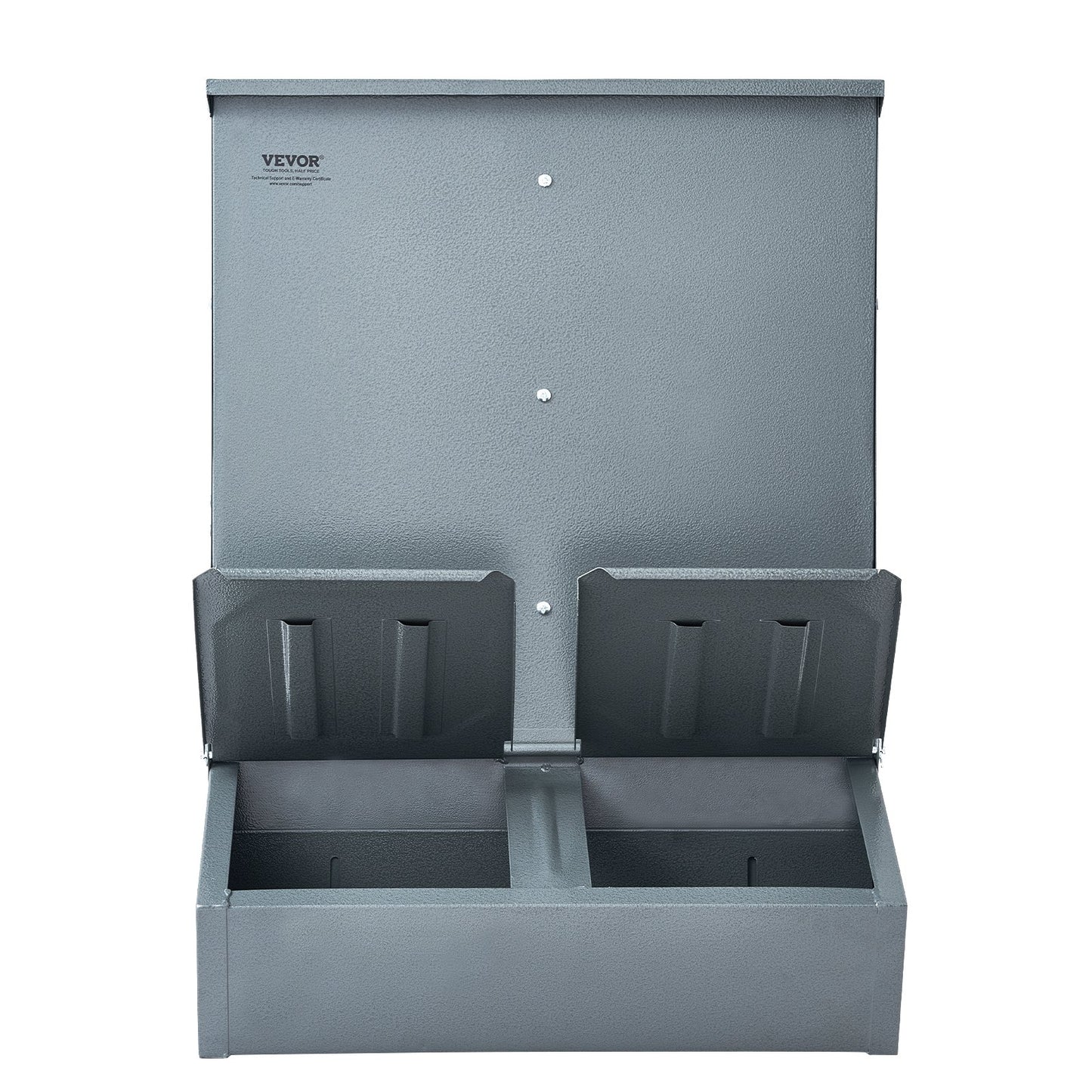 VEVOR Hog Feeder 3.7 Bushel Metal Double Door Pig Feeder Feeding up to 8 Hogs