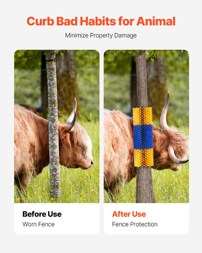 VEVOR Livestock Scratching Brush 2Pcs Itch Relief Horse Scratcher Brush 17.1 in