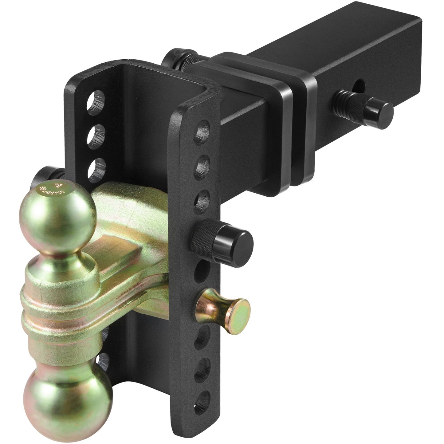 VEVOR Adjustable Trailer Hitch, 15cm Drop & 11.43cm Rise Hitch Ball Mount with 6.35cm Receiver, Solid Tube, 6577 kgs GTW, 5.08cm & 5.08-0.79cm 45# Steel Tow Balls with Key Lock for Truck Towing