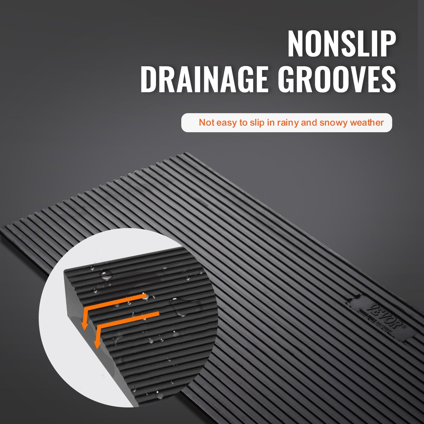 VEVOR 3 cm Rise Cuttable Threshold Ramp for Sweeping Robot, 90 cm Wide Natural Rubber Wheelchair Ramp, Non-Slip Solid Rubber Ramp with Double-Sided Tape for Doorways, Driveways, Bathroom, Smooth Tile