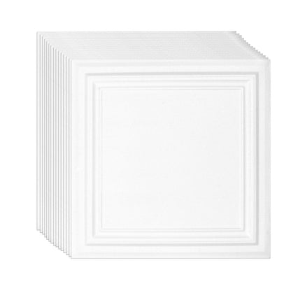 VEVOR Ceiling Tiles, 16-Pack 20 x 20 in, Drop Ceiling Tiles Premium Polystyrene Sheet, Easy Installation/ Cutting Plastic Glue-up Ceiling Tile, Basement Ceiling Covering for Home/Office Decoration