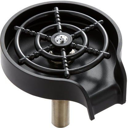 VEVOR Glass Rinser, 10 Powerful Spraying Jets Rotating Cup Rinser for Sink, Wearproof ABS Kitchen Sink Faucet Cup Washer & ABS Cup Holder for Baby Bottle, Glass Cup, Wine Glass (Black Base)