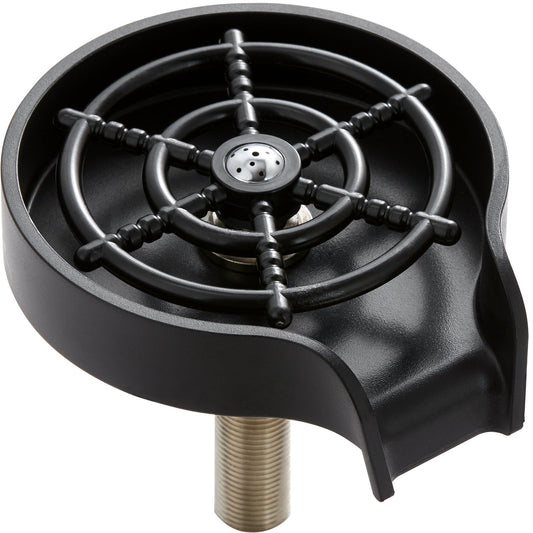 VEVOR Glass Rinser, 10 Powerful Spraying Jets Rotating Cup Rinser for Sink, Wearproof ABS Kitchen Sink Faucet Cup Washer & ABS Cup Holder for Baby Bottle, Glass Cup, Wine Glass (Black Base)