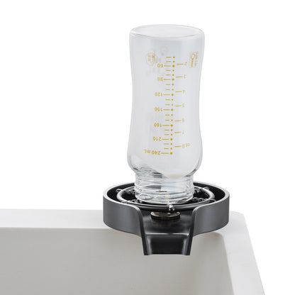 VEVOR Glass Rinser, 10 Powerful Spraying Jets Rotating Cup Rinser for Sink, Wearproof ABS Kitchen Sink Faucet Cup Washer & ABS Cup Holder for Baby Bottle, Glass Cup, Wine Glass (Black Base)