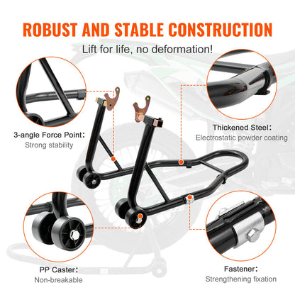 VEVOR Motorcycle Bike Stand Rear 850 LBS Forklift Spoolift Paddock Swingarm Lift