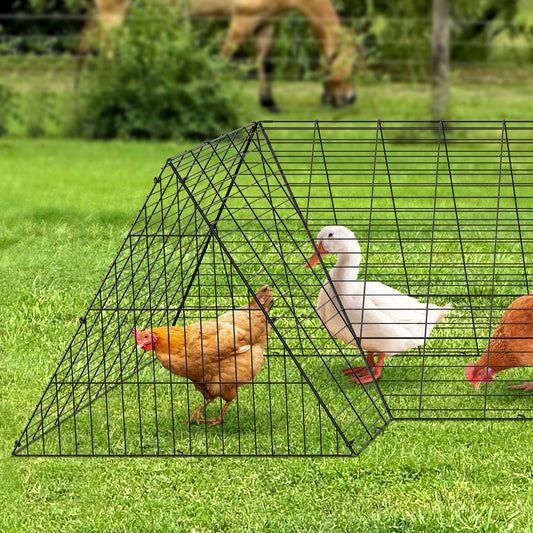 VEVOR Chicken Tunnels, 400x100x61.5 cm(LxWxH) Chicken Tunnels for Yard, Portable Chicken Tunnels for Outside with Corner Frames, Chicken Coop Run, Suitable for Chickens, Ducks, Rabbits