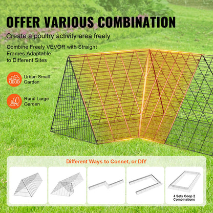 VEVOR Chicken Tunnels, 400x100x61.5 cm(LxWxH) Chicken Tunnels for Yard, Portable Chicken Tunnels for Outside with Corner Frames, Chicken Coop Run, Suitable for Chickens, Ducks, Rabbits