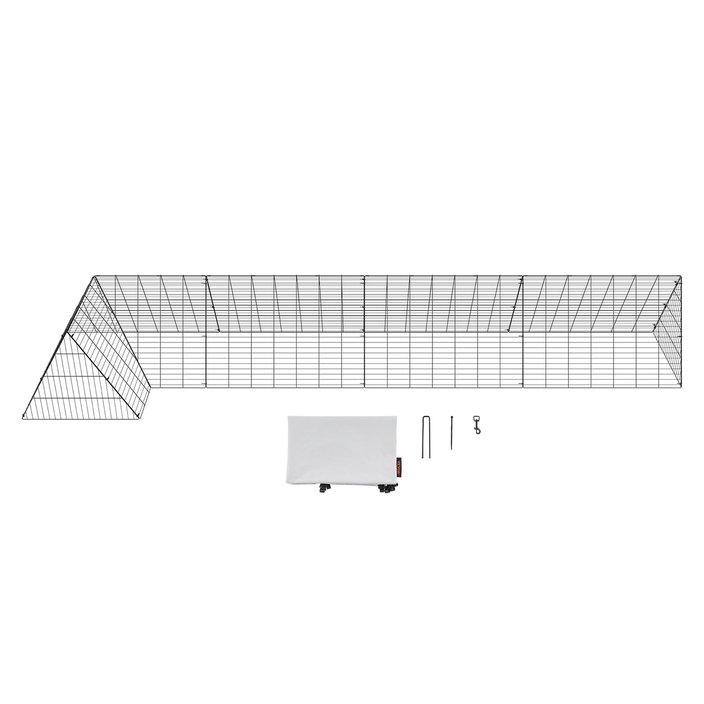 VEVOR Chicken Tunnels, 400x100x61.5 cm(LxWxH) Chicken Tunnels for Yard, Portable Chicken Tunnels for Outside with Corner Frames, Chicken Coop Run, Suitable for Chickens, Ducks, Rabbits